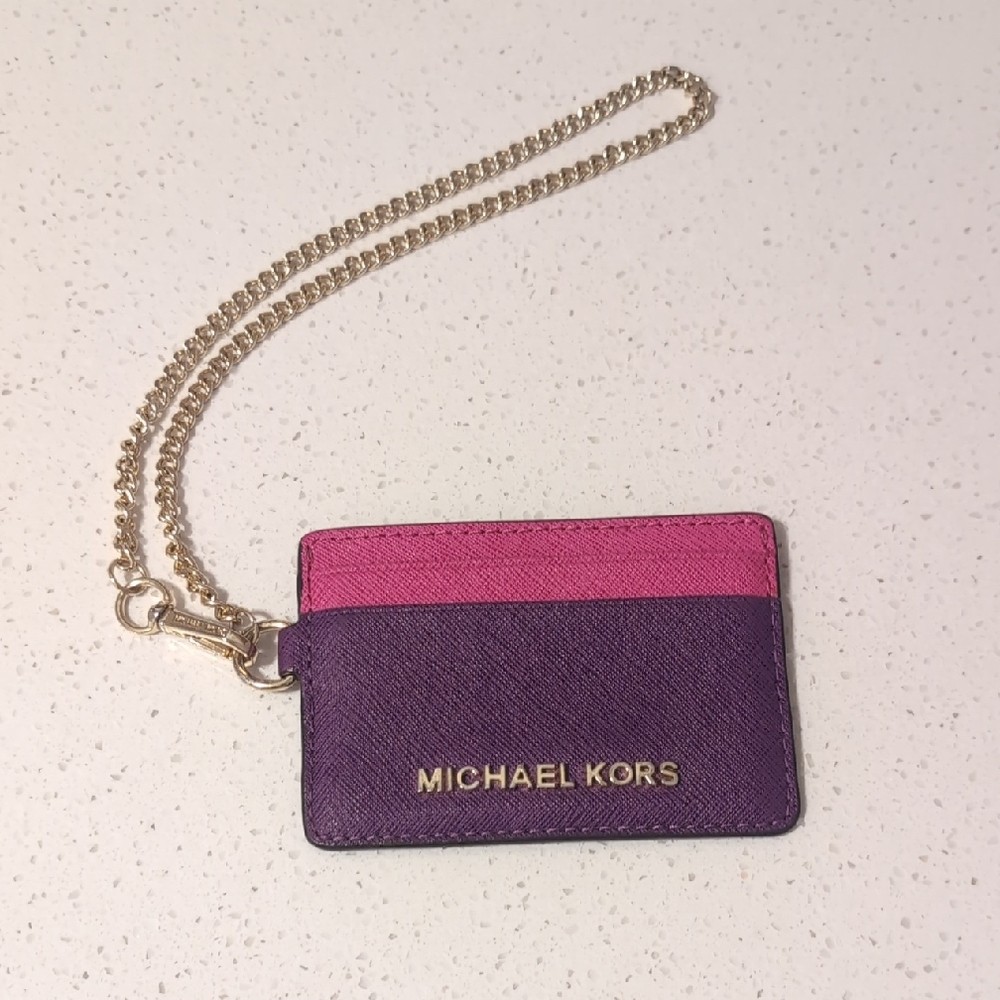 Michael Kors Fuchsia and Violet Card Holder